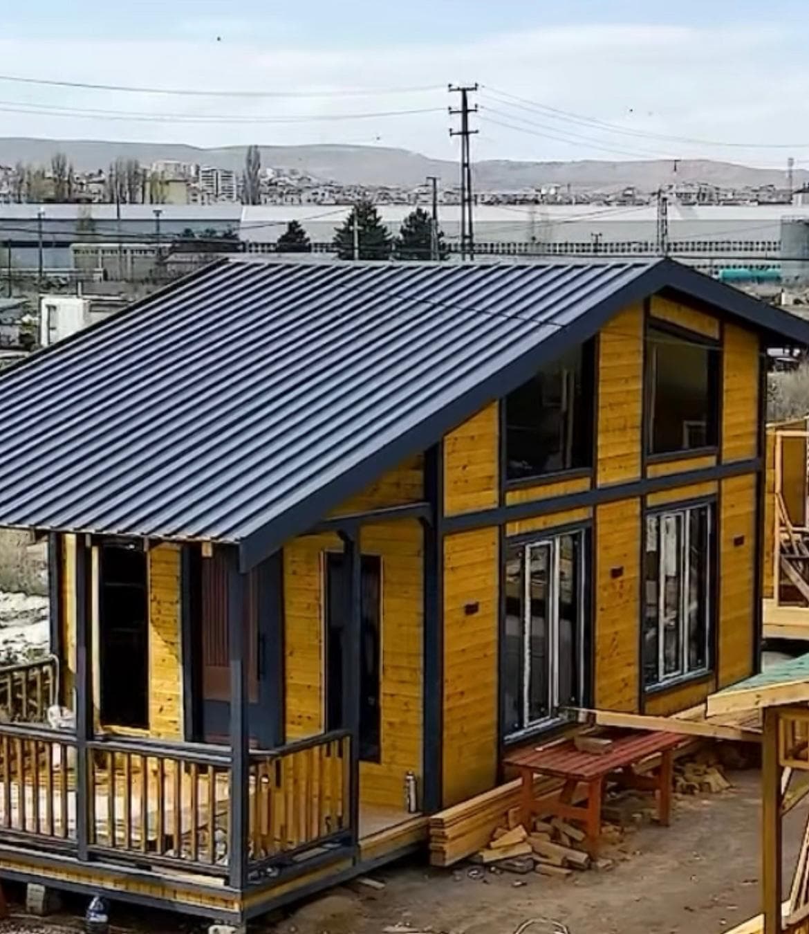 Çift katlı lüks ahşap villa projemiz genel görünüm